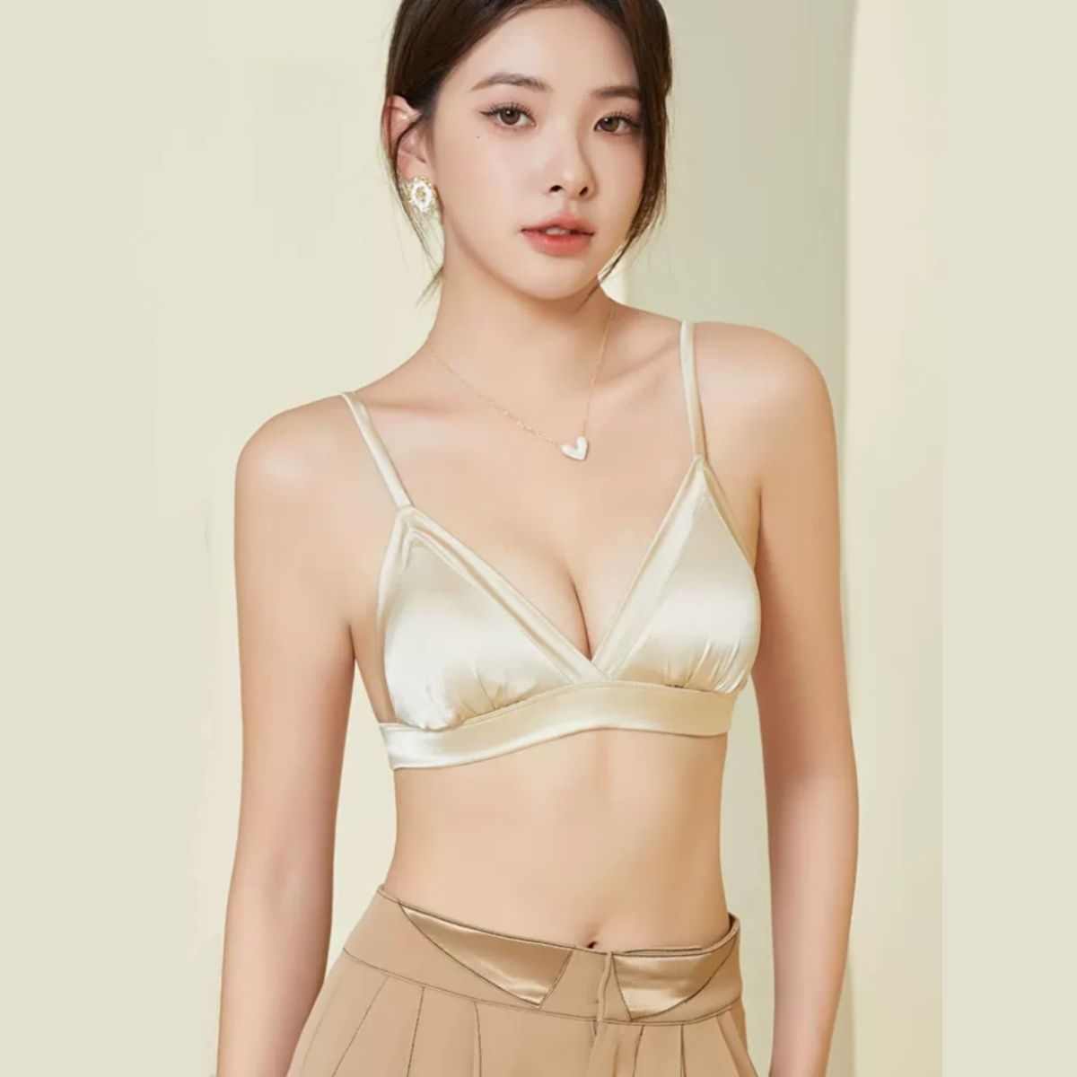 Luxury Real Silk Satin Wireles - Sleep Bra Bralette review and price