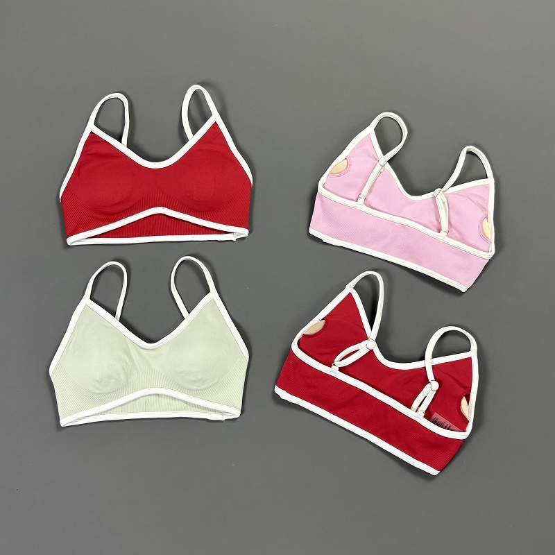 Women Contrastline Yoga Bra V  - Sports Bra Racerback review and price