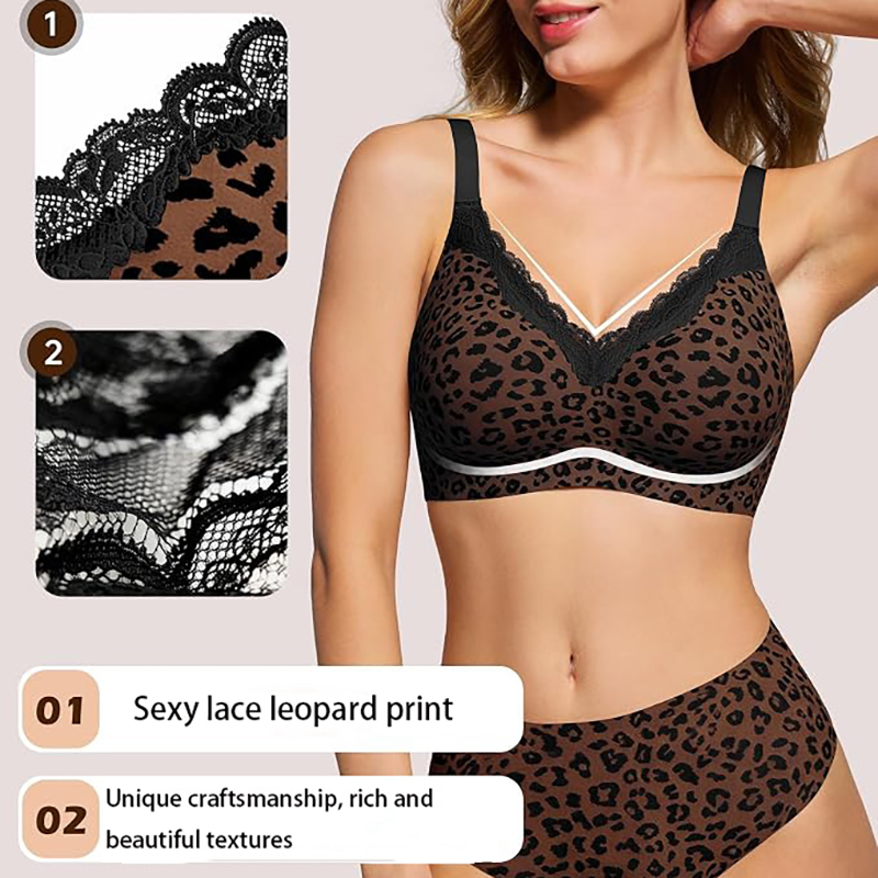 Pink Leopard Print Lace Wire-F - Wirefree Bra Comfort review and price