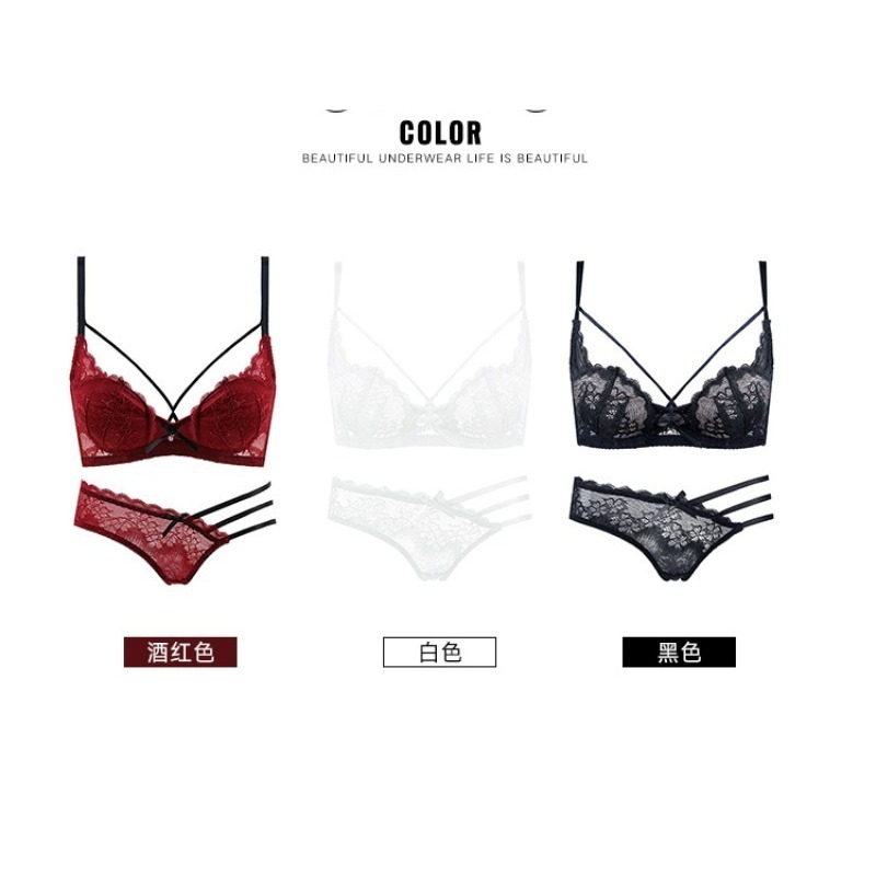 Elegant Lace Half Cup Bra Set, - Demi Bra Balconette review and price